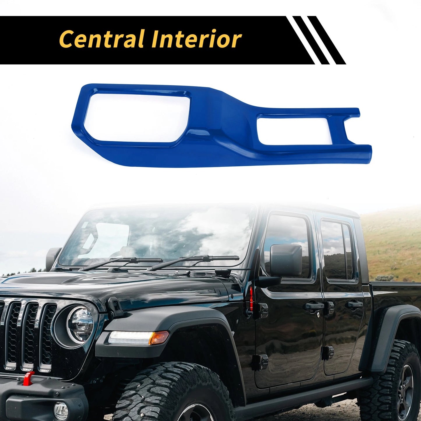 4WD Gear Shift Panel Cover for Jeep Wrangler JL JLU (2018-2024) - Blue Trim