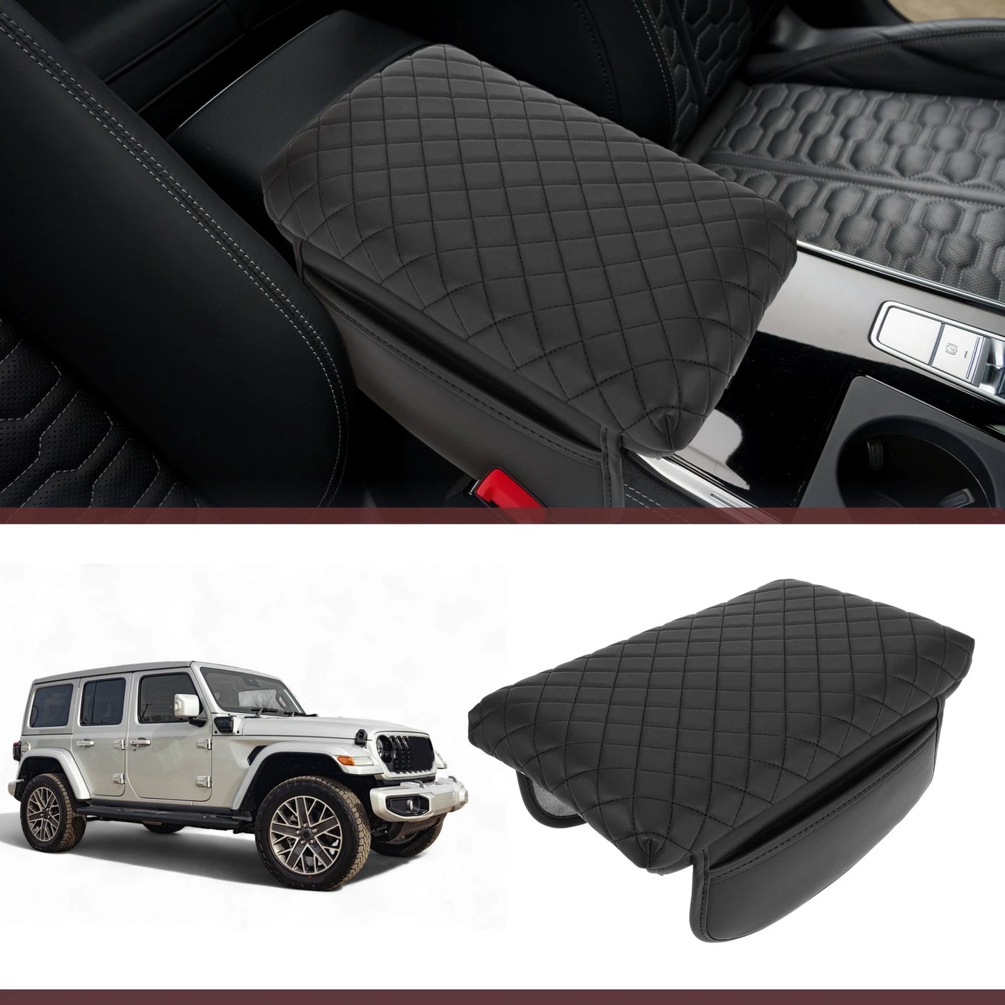 Waterproof Center Console Cover for Jeep Wrangler JL/JLU Gladiator JT (2020-2025)