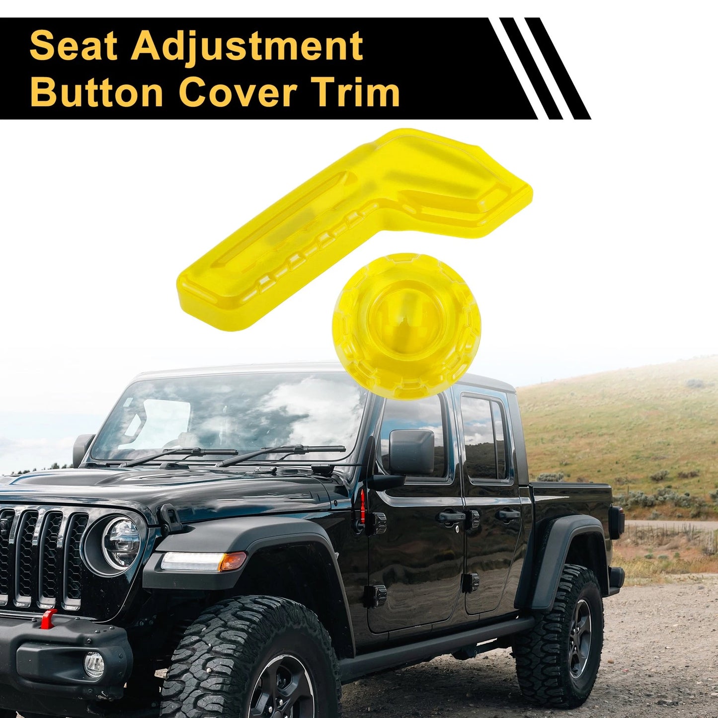 Seat Adjustment Button Cover Trim for Jeep Gladiator JT (2018-2024) Yellow