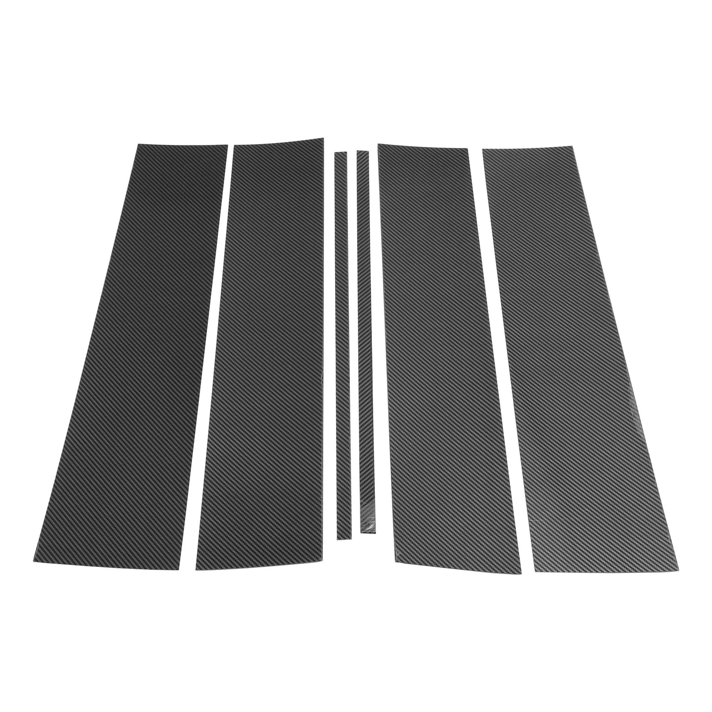 6x Pillar Window Trim for Chevy Suburban Carbon Fiber Pattern Black (2021-2023)