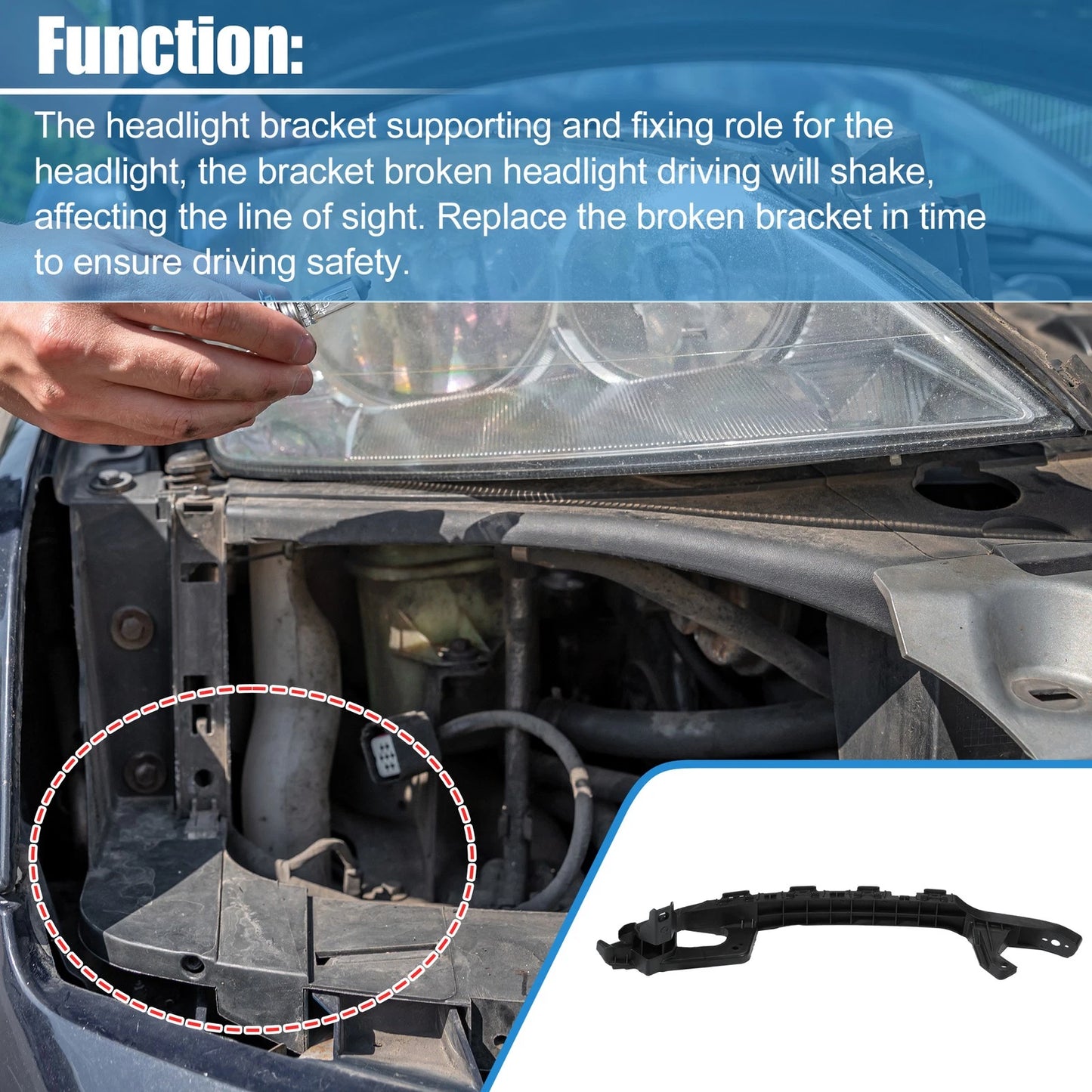 Right Passenger Side Headlight Bracket for Honda Accord (2008-2010)
