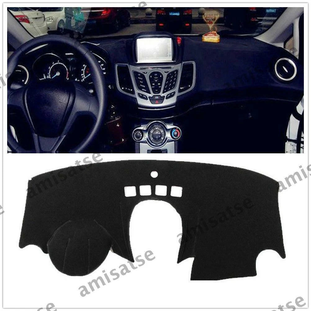 Dashmat for Ford Fiesta 2009-2014 Black Dashboard Cover Sun Visor Pad