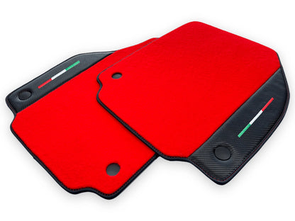 Floor Mats for Ferrari F8 Spider Red with Carbon Leather (2020-2023)