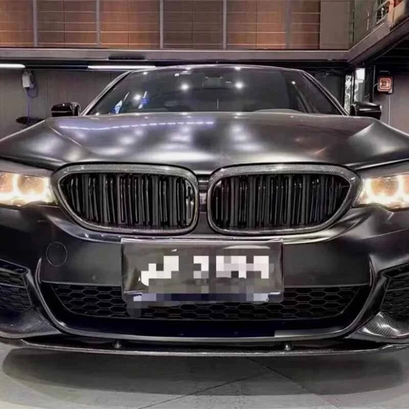 Gloss Carbon Fiber Front Bumper Kidney Grille for BMW 5 Series G30 Pre-LCI 17-20