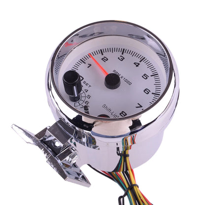 3.75" Car Tachometer Gauge w/ 7-Color LED Shift Light for Universal Models
