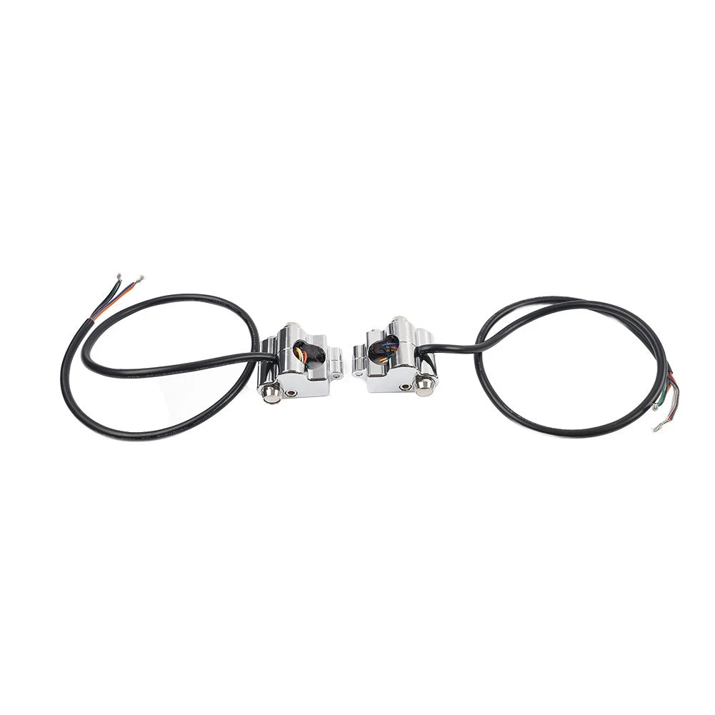 1" CNC Handlebar Switch Controls Housing for Harley Universal Motor Chrome