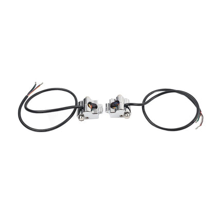 1" CNC Handlebar Switch Controls Housing for Harley Universal Motor Chrome