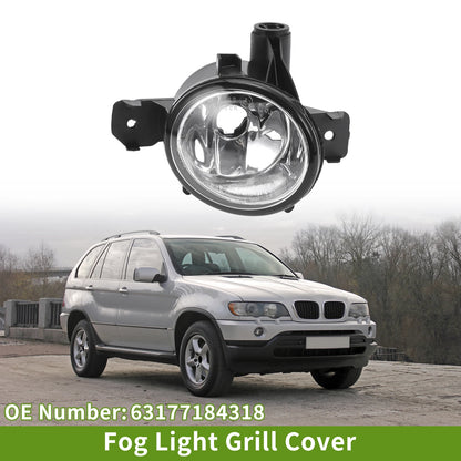 Right Fog Light Grill for BMW X5 2007-2010 (1 x Clear, Black)
