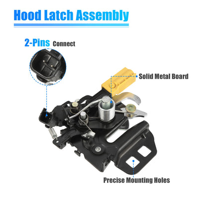 Hood Latch Lock Front Left for Ford Fusion (2013-2018) Black