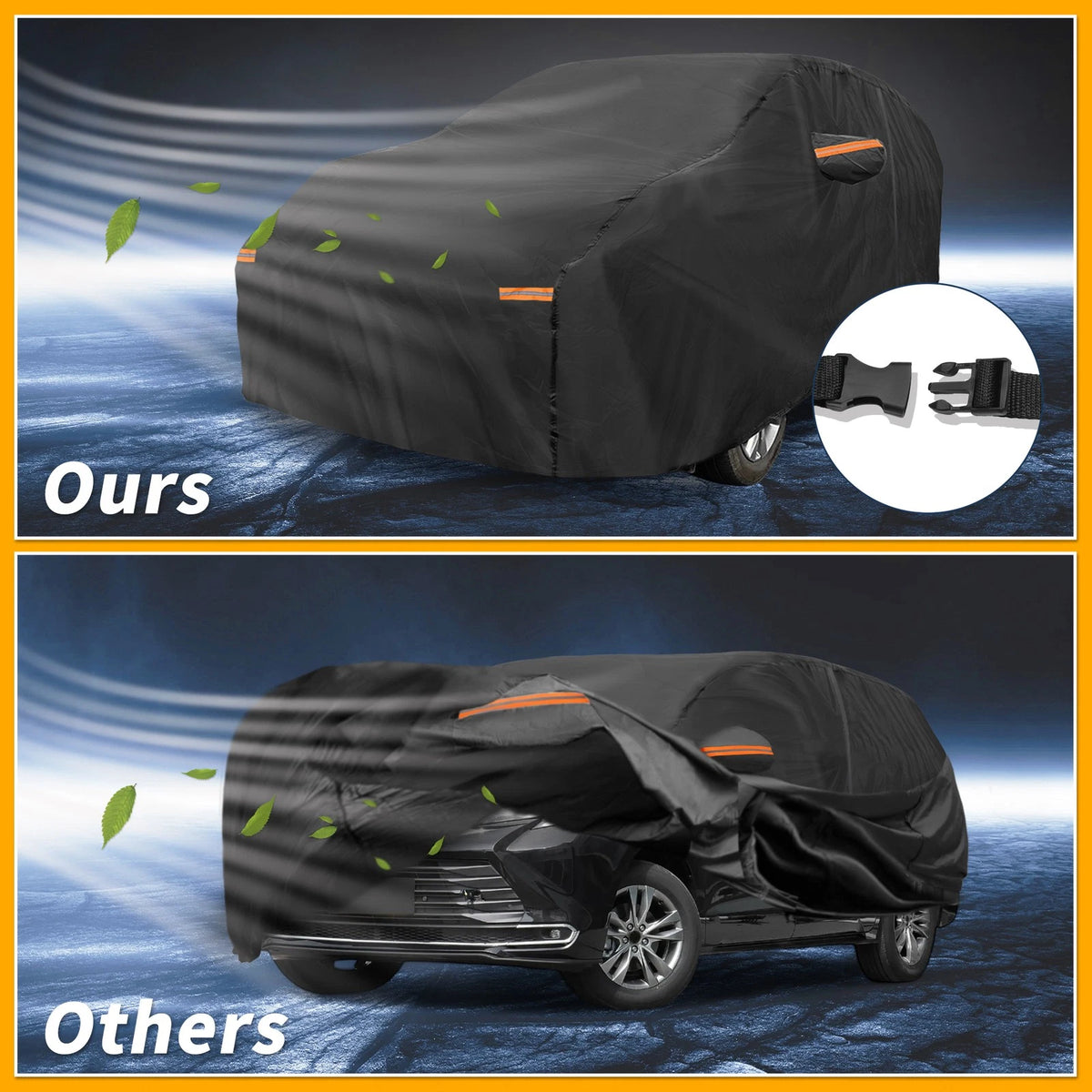 Waterproof All Weather Car Cover for Toyota Sienna Black