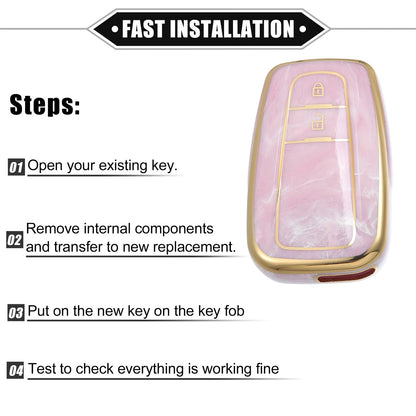 Smart Key Fob Cover Case for Toyota Prius 2006-2022 - 2 x TPU Pink