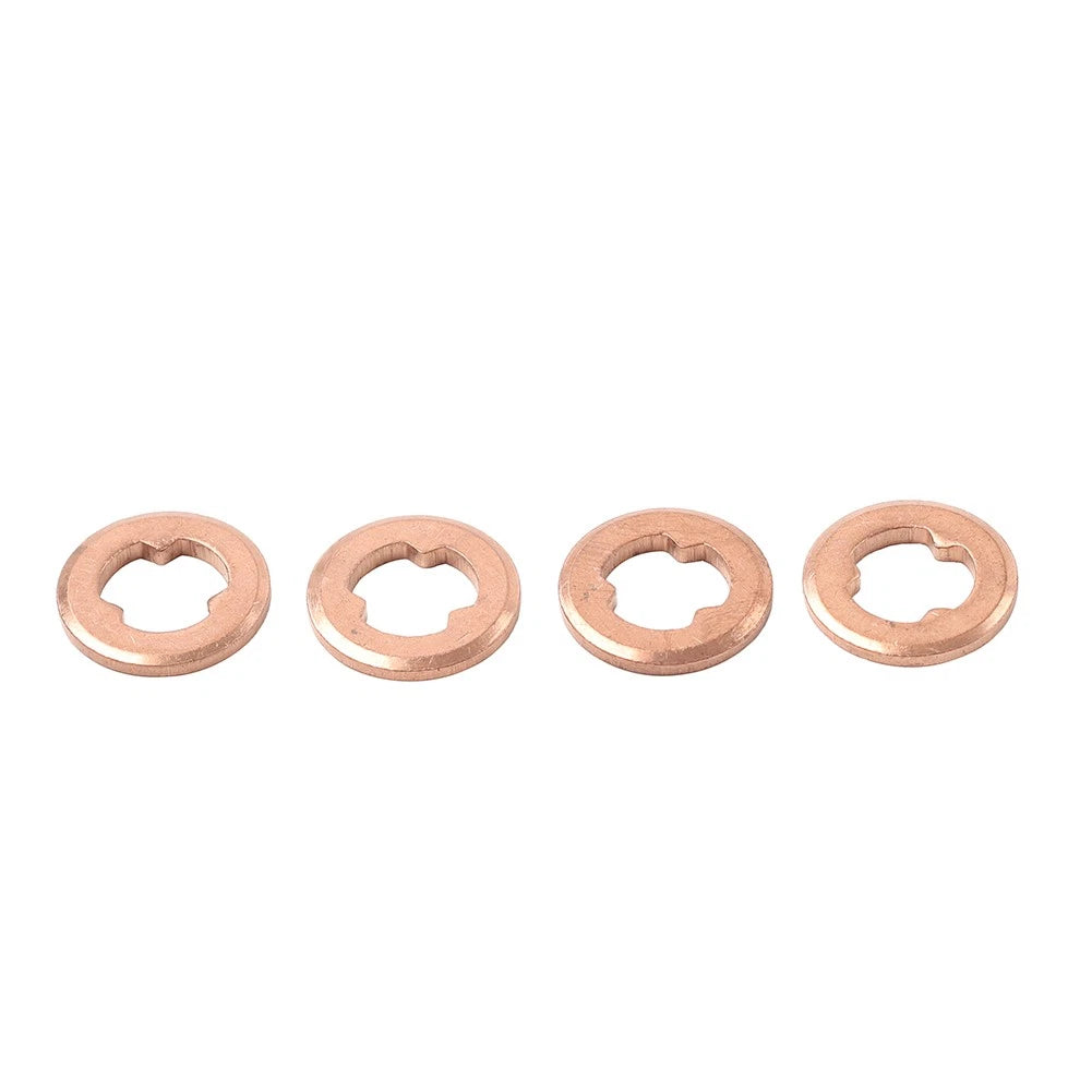 4 x Copper Diesel Injector Nozzle Seal Washers for Mazda BT-50, Ford (2006-2011)
