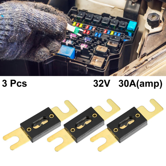 3 x ANL 30A Fuses for Car, Truck, Motorcycle, Boat Audio