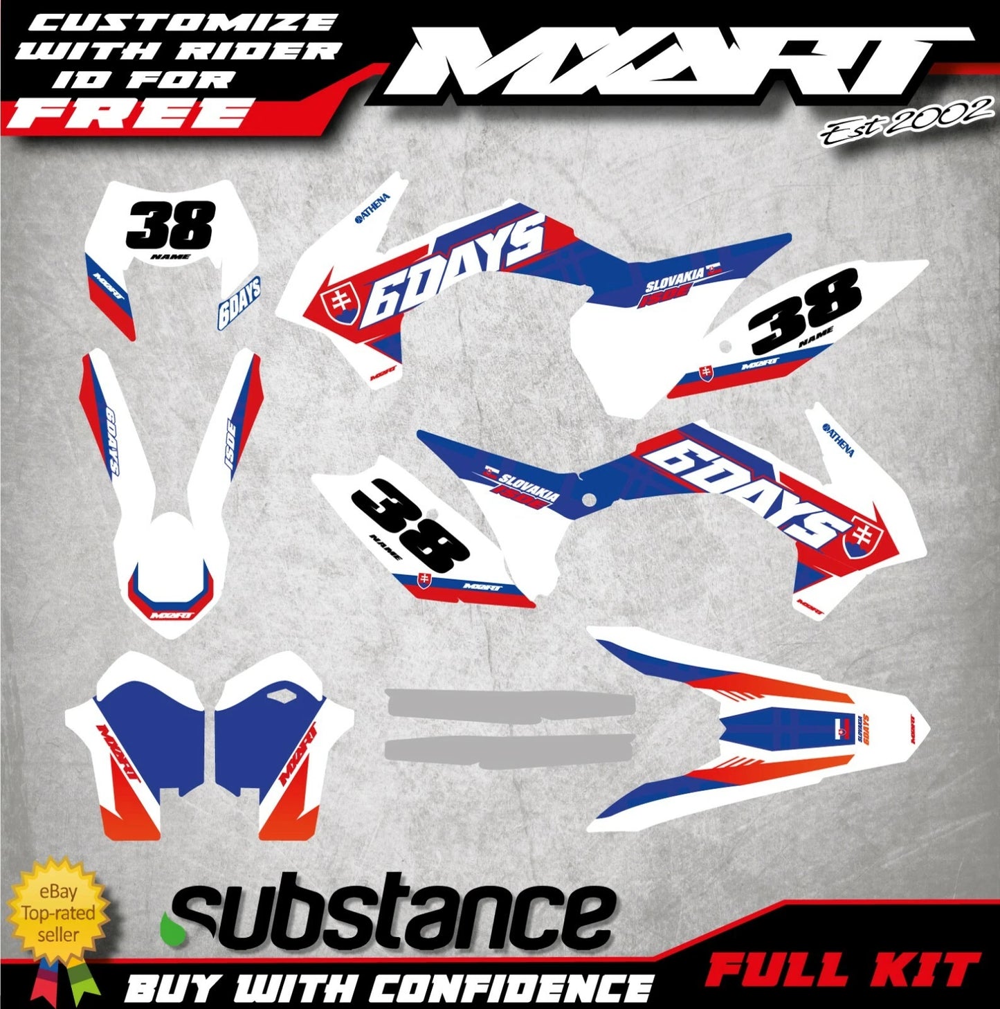 Custom Graphics Kit for KTM EXC 2014-2016 Slovakia Full Sticker Kit