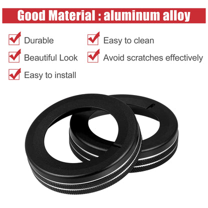 4 x Black Aluminum Center Control Ring Knob Covers for Chevrolet Camaro