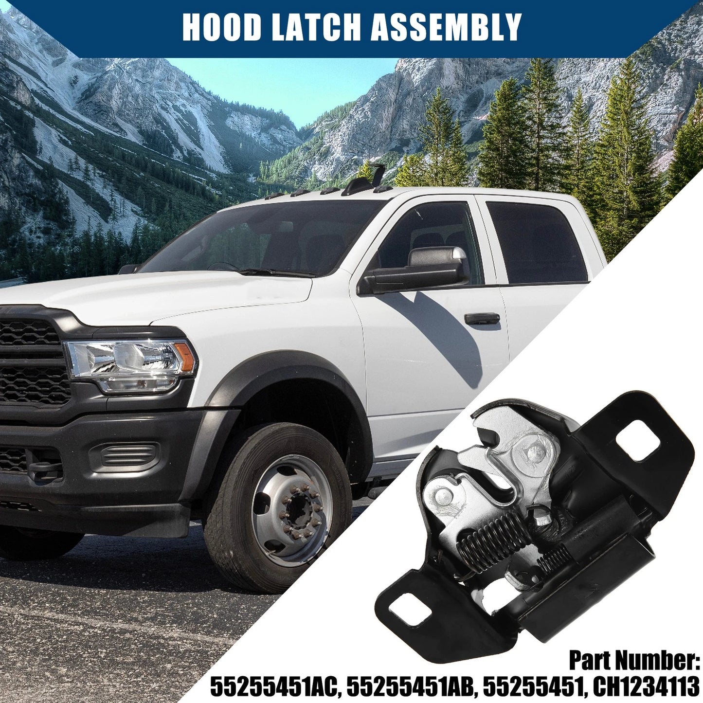 Hood Latch Lock Assembly for Dodge Ram 1500/2500/3500