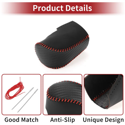 Gear Shift Knob Cover for Honda HR-V 2023-2024 Black Carbon Fiber Red