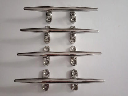 Rope Cleat Marine 316 Stainless Steel 200mm Slimline Deck Cleats x 4 New