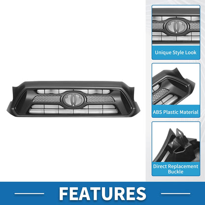 Black Front Hood Bumper Grille for Toyota Tacoma (2012)