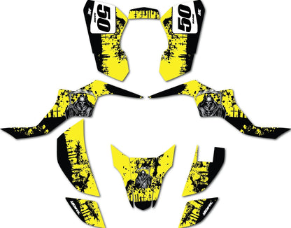 Custom Graphics Full Kit for Suzuki LTZ 50 Quadsport Reaper Style Stickers