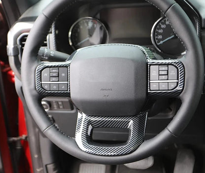 Carbon Fiber Steering Wheel Cover Trim for 2021-2023 Ford F150 (2021-2023)