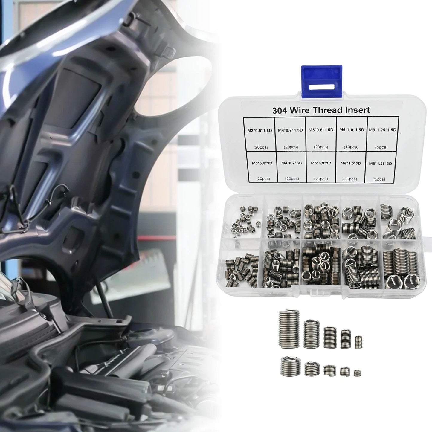 150-Piece Stainless Steel Insert for M3 M8