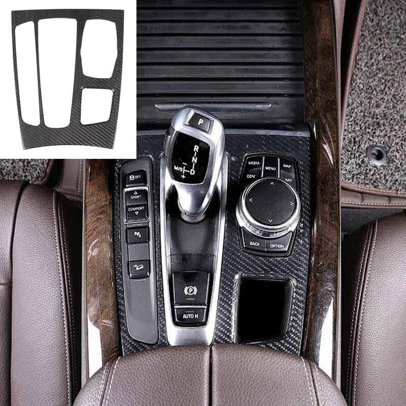 Real Carbon Fiber Center Console Gear Shift Panel Trim for BMW X5 F15 2014-2018