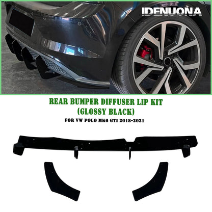 Rear Bumper Diffuser Lip Kit for VW Polo MK6 GTI (2018-2021)