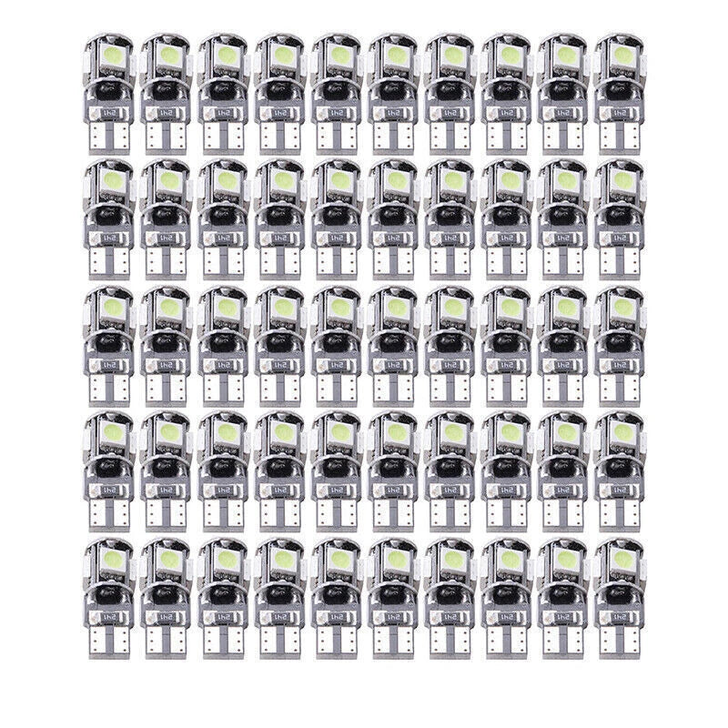 50 x T10 5-SMD 5050 Ice Blue LED Light Bulbs for Various Vehicles ()