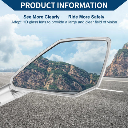Rear View Mirror / M8/M10 / Side Rearview Mirror Silver Tone for Motorcycle