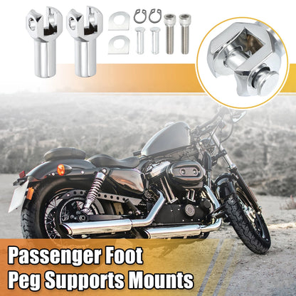 Passenger Foot Peg Footrest Mounts Clevis for Harley Softail Silver Tone