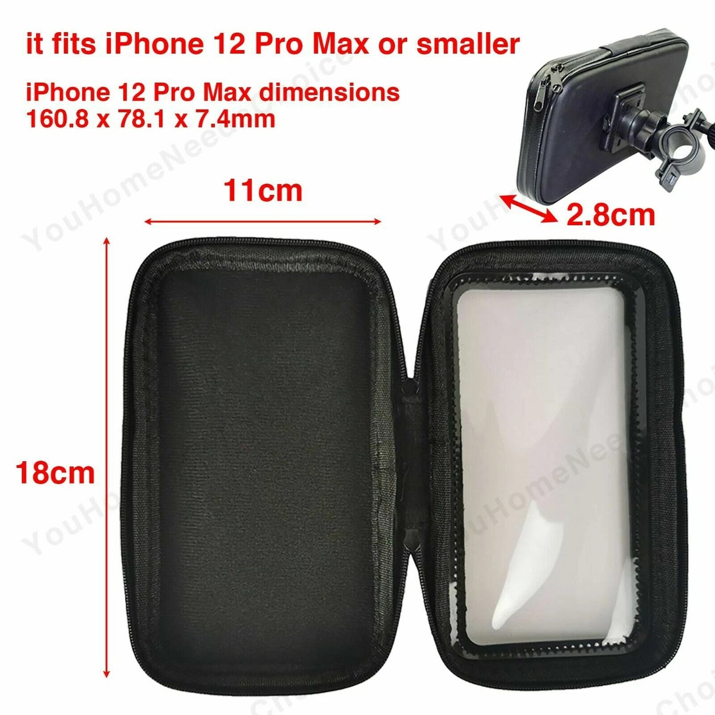 Waterproof Handlebar Bag for Motorcycle Bike Cell Phone GPS Case