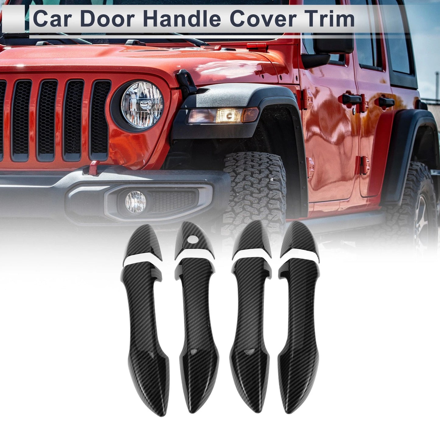 Door Handle Cover Trim / Carbon Fiber Black Handle Cover for Toyota Corolla