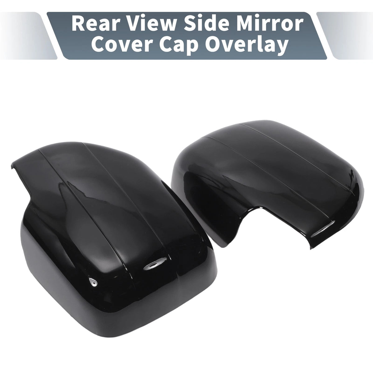 Pair / 2 x Rearview Mirror Cap Overlay Gloss Black for Toyota Land Cruiser