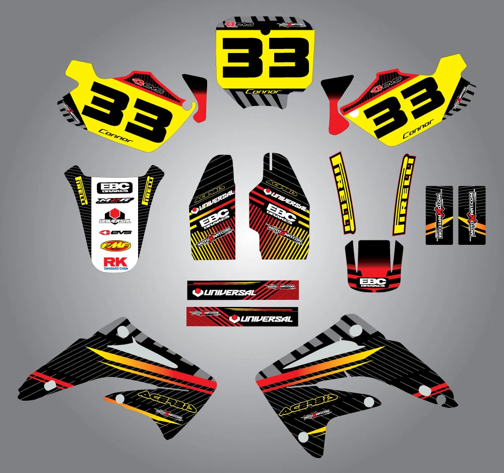 Custom Graphics Full Kit for Honda CR 85 (2002-2014) Factory Style Stickers