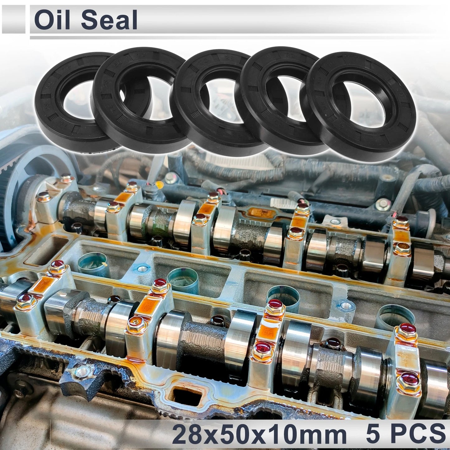 Oil Seal 28x50x10mm Rotary Shaft Seal Nitrile Rubber TC Ring for Make Model
