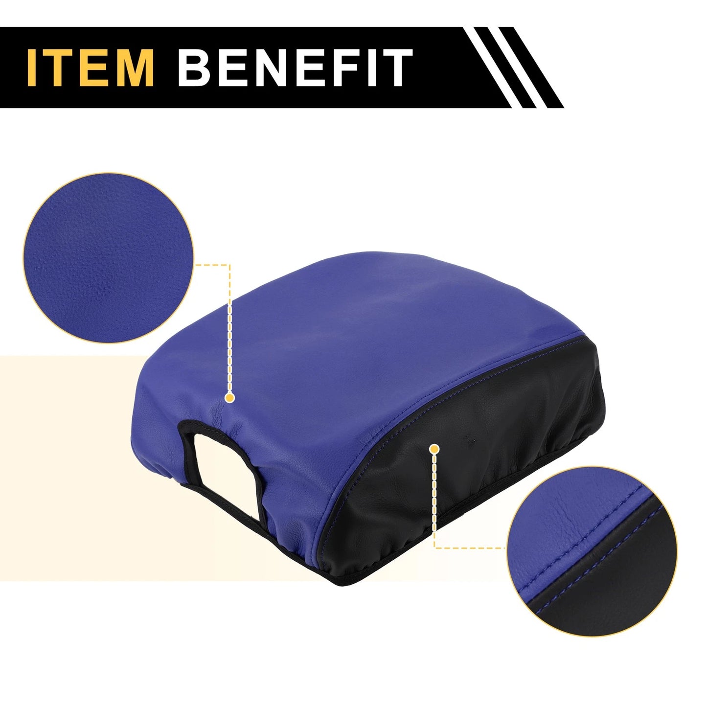 Center Console Lid Armrest Cover for Ford F-150 2015-2020 Anti-Scratch Black Blue