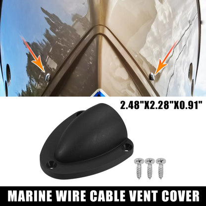 2.48"x2.28"x0.91" Marine Boat Transducer Cap Clam Shell Vent Wire Cover Black