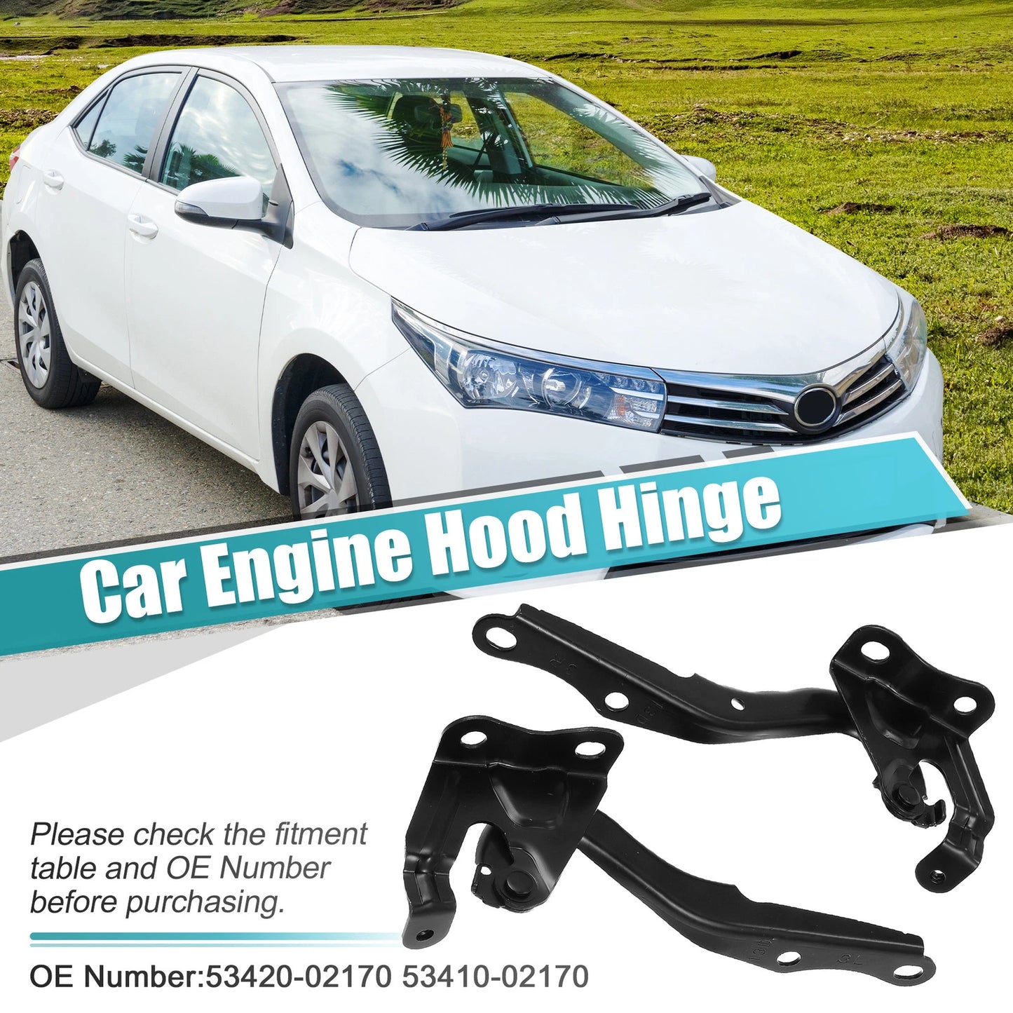 Hood Hinges  Black for Toyota