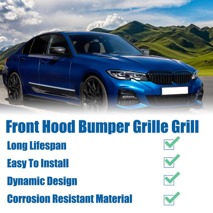 Front Hood Bumper Grille for BMW X5 G05 2020-2023 Gloss Black