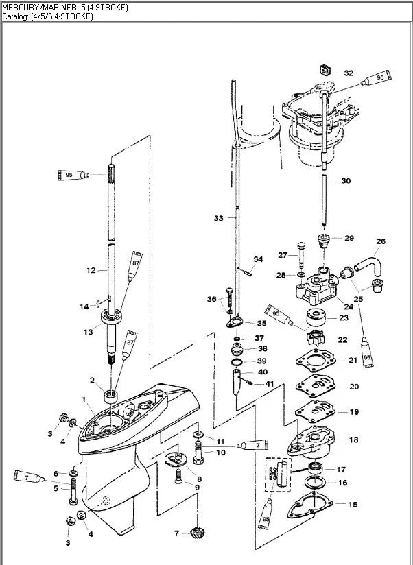 Water Pump Impeller Kit for Mercury Mariner 4-6HP (8M0155395)