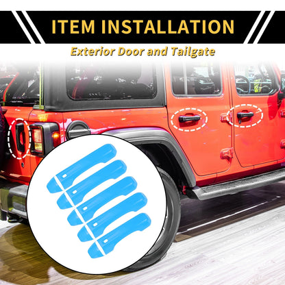 Door Tailgate Handle Cover for Jeep Wrangler JL JLU 2018-2022 Light Blue