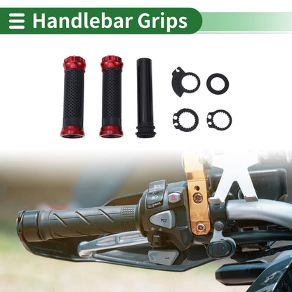 7/8" 22mm Motorcycle Hand Grips Cover Kit for Rhombus Black Red