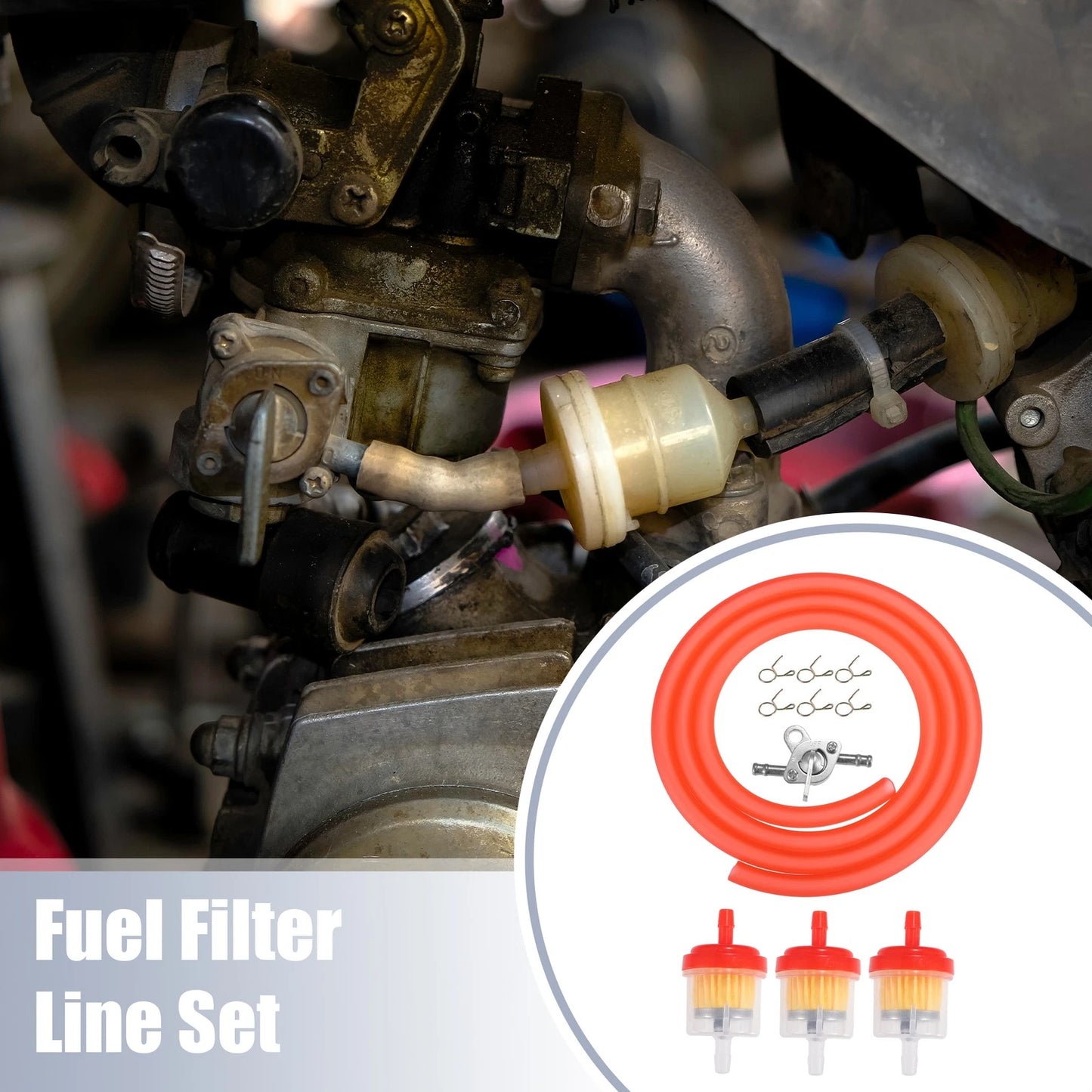 Set Fuel Line Filters for CRF50 70 90 150cc Moped Red