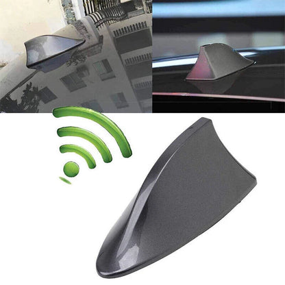 Universal Grey Shark Fin Roof Car Antenna for FM/AM Radio - Adhesive