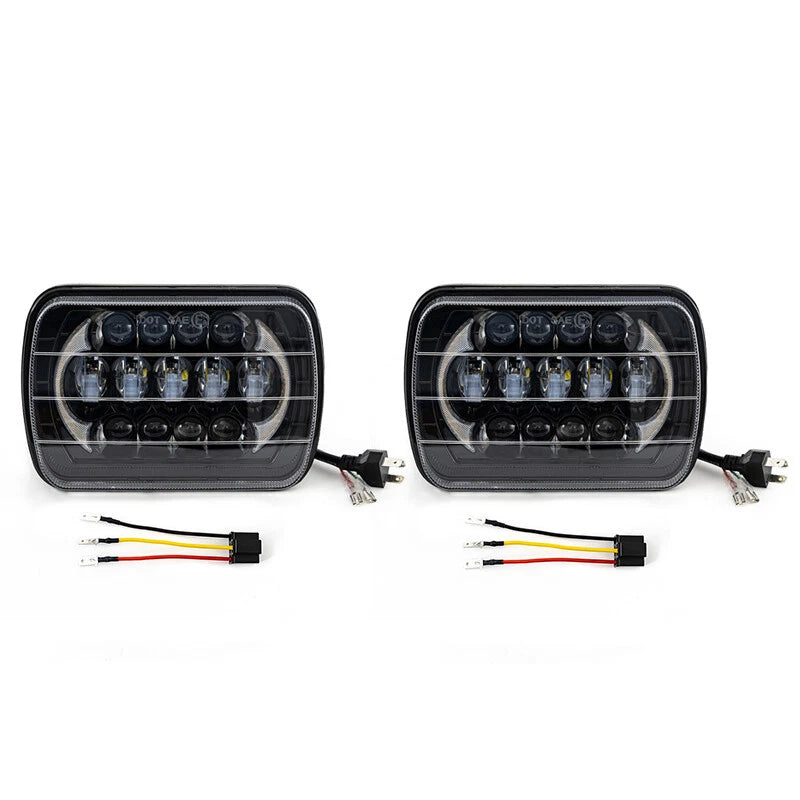 Brightest 5x7" 7x6" Rectangle LED Hi/Lo Headlight Assembly for Universal Vehicles