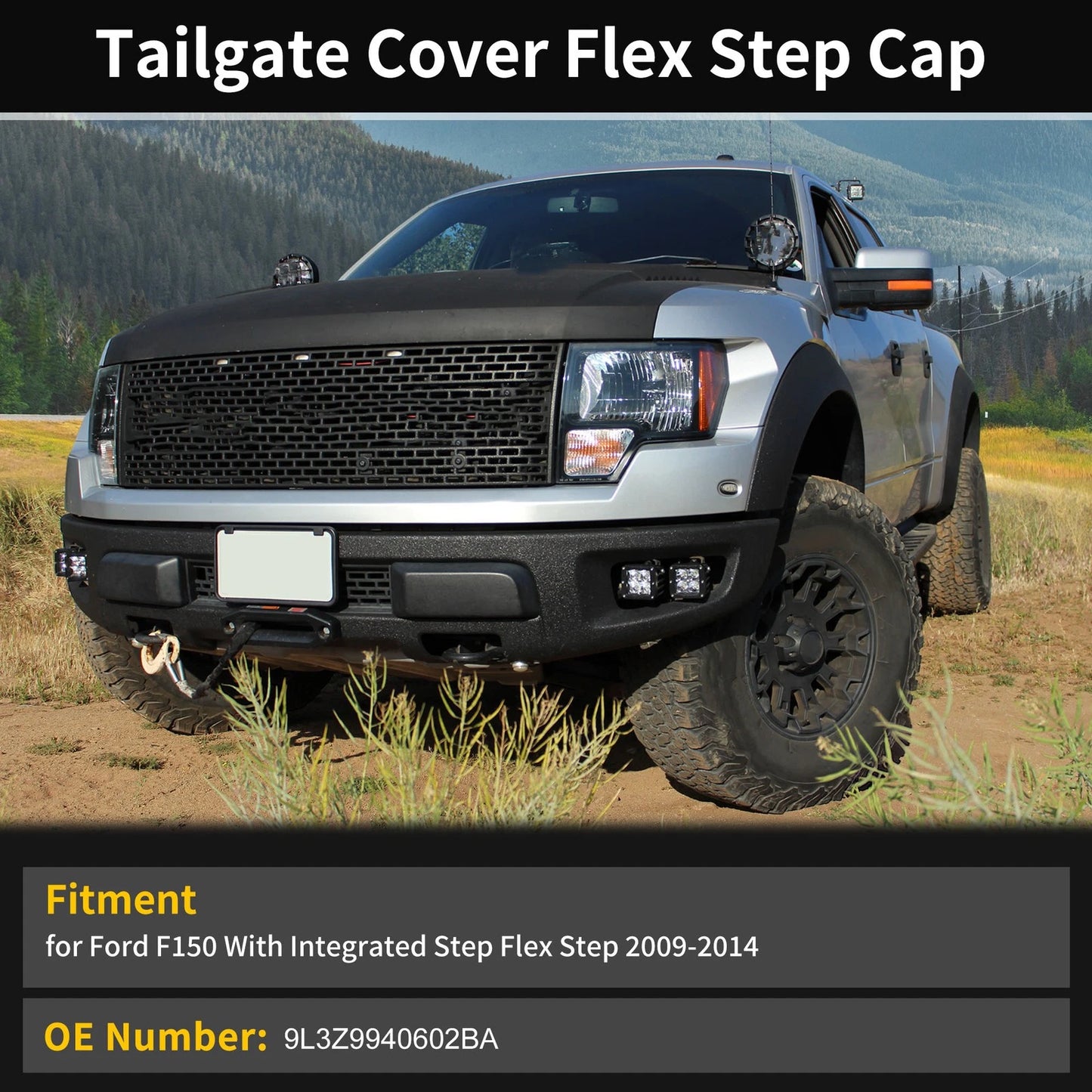 Tailgate Flex Step Trim Center Cap for Ford F150 (2009-2014)