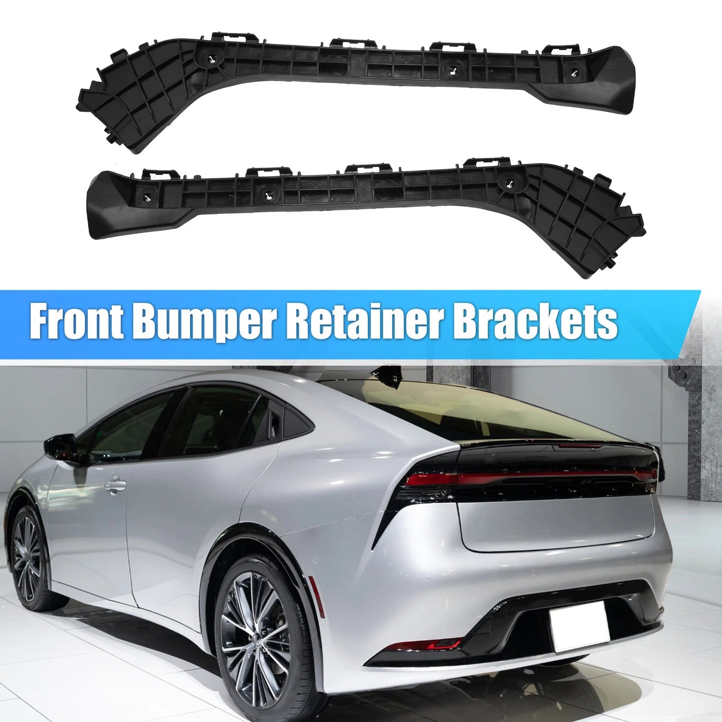 Rear Bumper Brackets 2 x for Toyota (2016-2023) Plastic Black