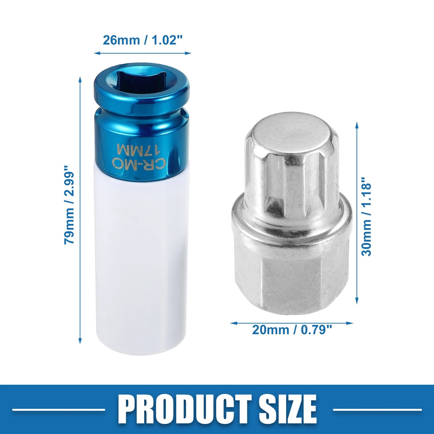 Wheel Screw Lock Lug Nut Set with Socket for BMW (2017-2023)