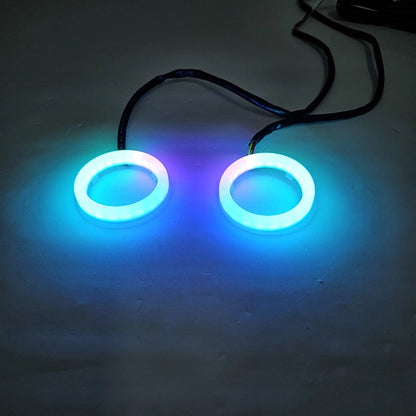 90MM RGB Phone Control Angel Eye Halo Rings Headlight DRL for Car